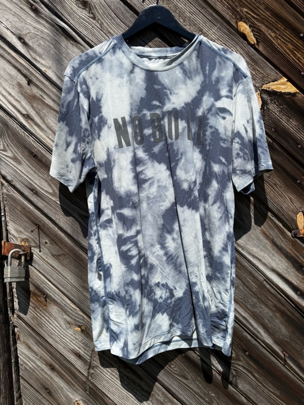 NOBULL Blue and White Tie-Dye Short Sleeve Tee